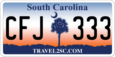 SC license plate CFJ333