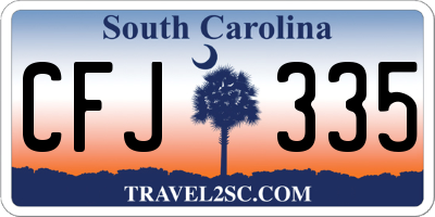 SC license plate CFJ335