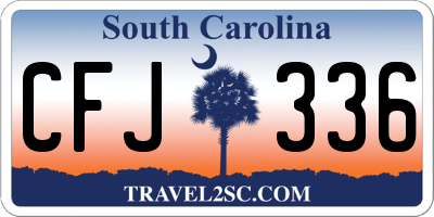 SC license plate CFJ336