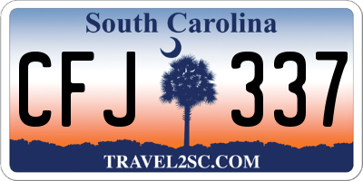SC license plate CFJ337