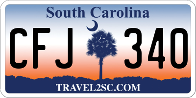 SC license plate CFJ340
