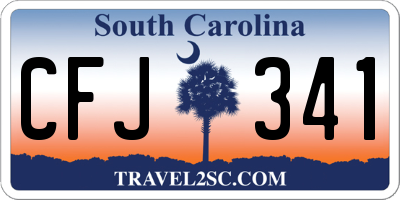 SC license plate CFJ341