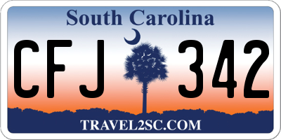 SC license plate CFJ342