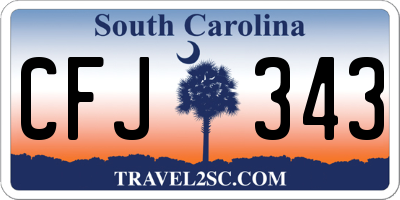 SC license plate CFJ343