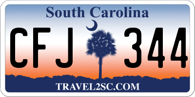 SC license plate CFJ344