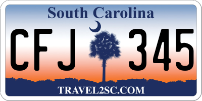 SC license plate CFJ345