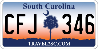 SC license plate CFJ346