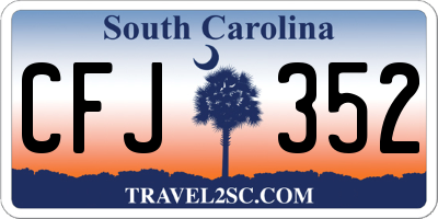 SC license plate CFJ352