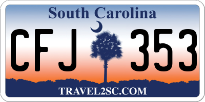 SC license plate CFJ353