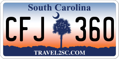 SC license plate CFJ360