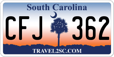 SC license plate CFJ362