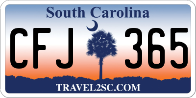 SC license plate CFJ365
