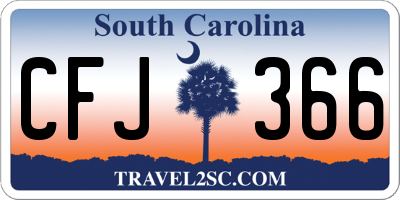SC license plate CFJ366