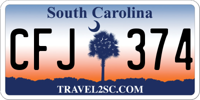 SC license plate CFJ374
