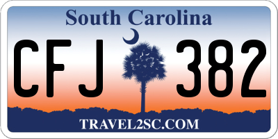 SC license plate CFJ382