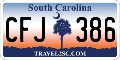 SC license plate CFJ386