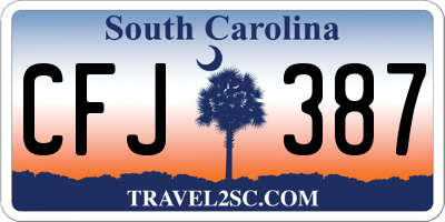 SC license plate CFJ387