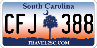 SC license plate CFJ388