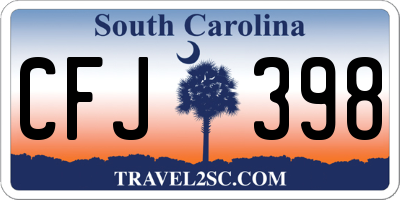 SC license plate CFJ398
