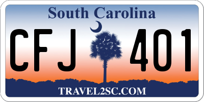 SC license plate CFJ401