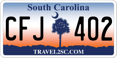 SC license plate CFJ402