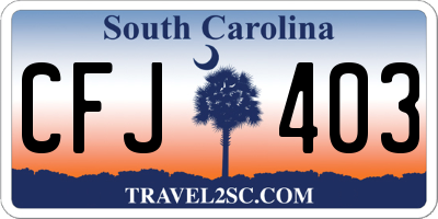 SC license plate CFJ403