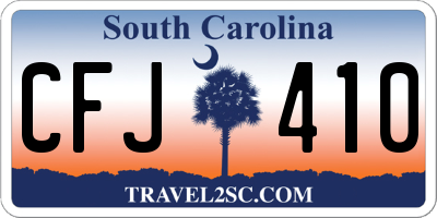 SC license plate CFJ410