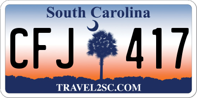 SC license plate CFJ417