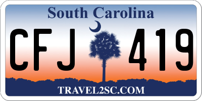 SC license plate CFJ419