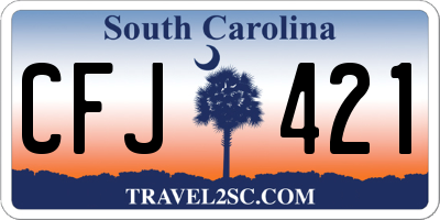 SC license plate CFJ421
