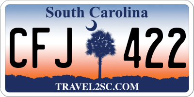 SC license plate CFJ422