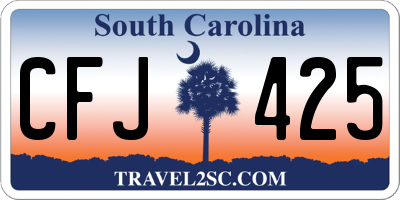 SC license plate CFJ425