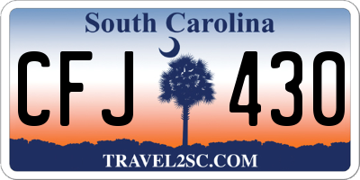 SC license plate CFJ430