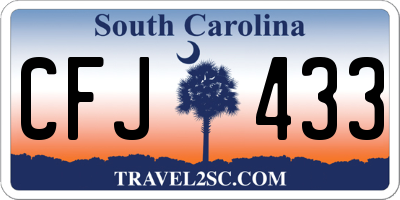 SC license plate CFJ433