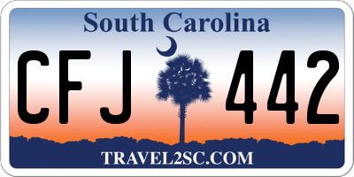 SC license plate CFJ442