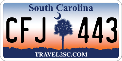 SC license plate CFJ443