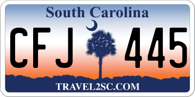 SC license plate CFJ445