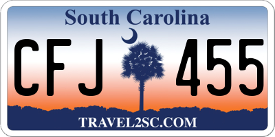 SC license plate CFJ455