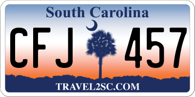 SC license plate CFJ457