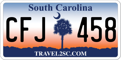 SC license plate CFJ458