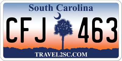 SC license plate CFJ463