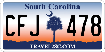 SC license plate CFJ478