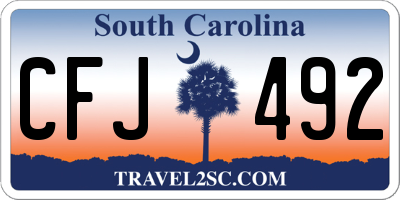 SC license plate CFJ492