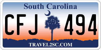 SC license plate CFJ494