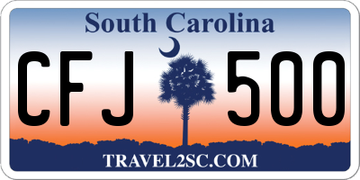 SC license plate CFJ500
