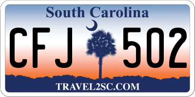 SC license plate CFJ502