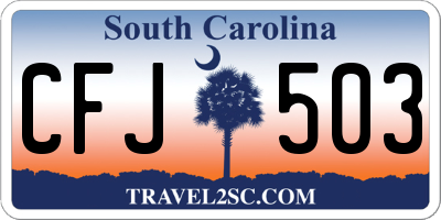 SC license plate CFJ503
