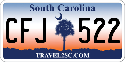 SC license plate CFJ522