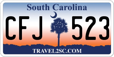 SC license plate CFJ523