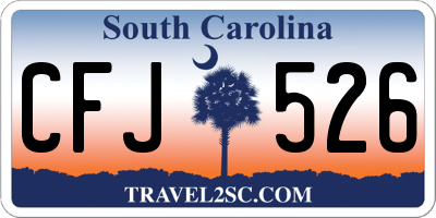 SC license plate CFJ526